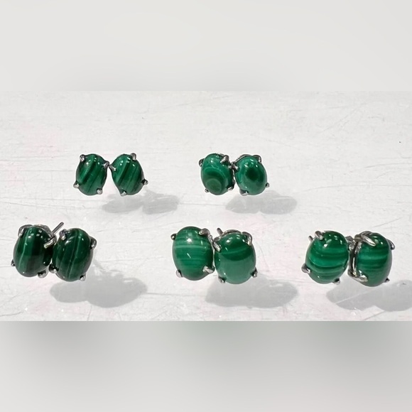 Jewelry - Malachite Gemstone Stud Earrings